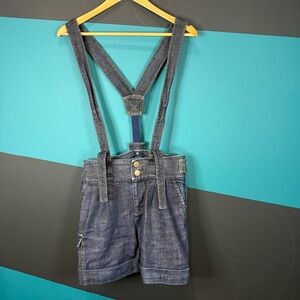 Marc By Marc Jacobs Blue Jean Shorts with Suspenders